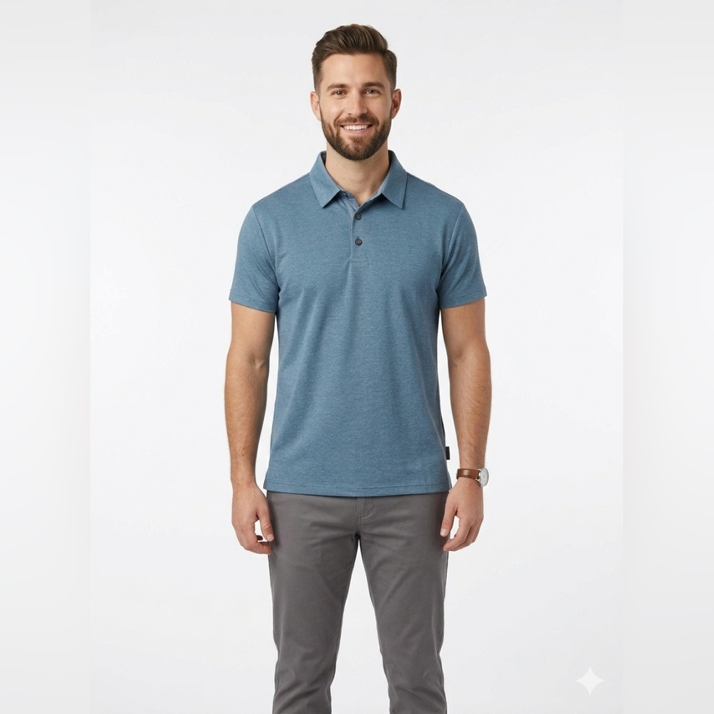 Marc Asher New York Men's Performance Polo Shirt - Blue - Size Small - NWT